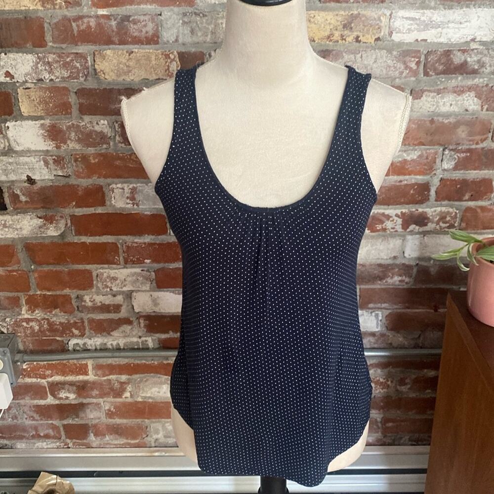 Ann Taylor Loft Black & White Razor Back Polka Dot Tank Top Size XS